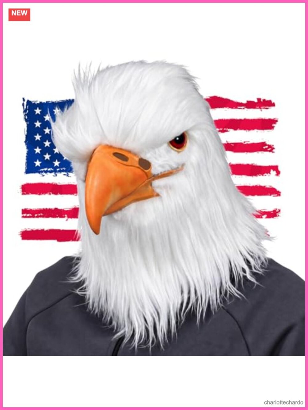 Eagle Head Mask Latex Hairy Bird Costume Halloween Carnival Adult